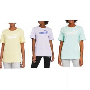 NWT PUMA Womens Boyfriend Logo Tee Shirt Yellow Green Purple S M L XL $45